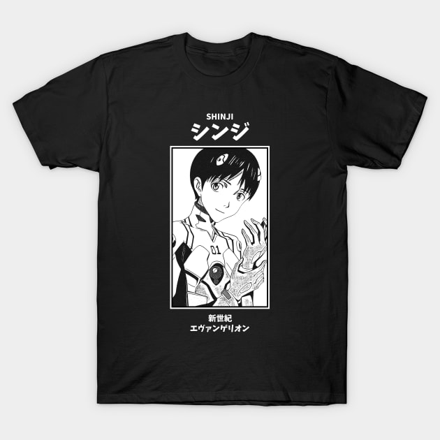 Shinji Ikari Neon Genesis Evangelion T-Shirt by KMSbyZet